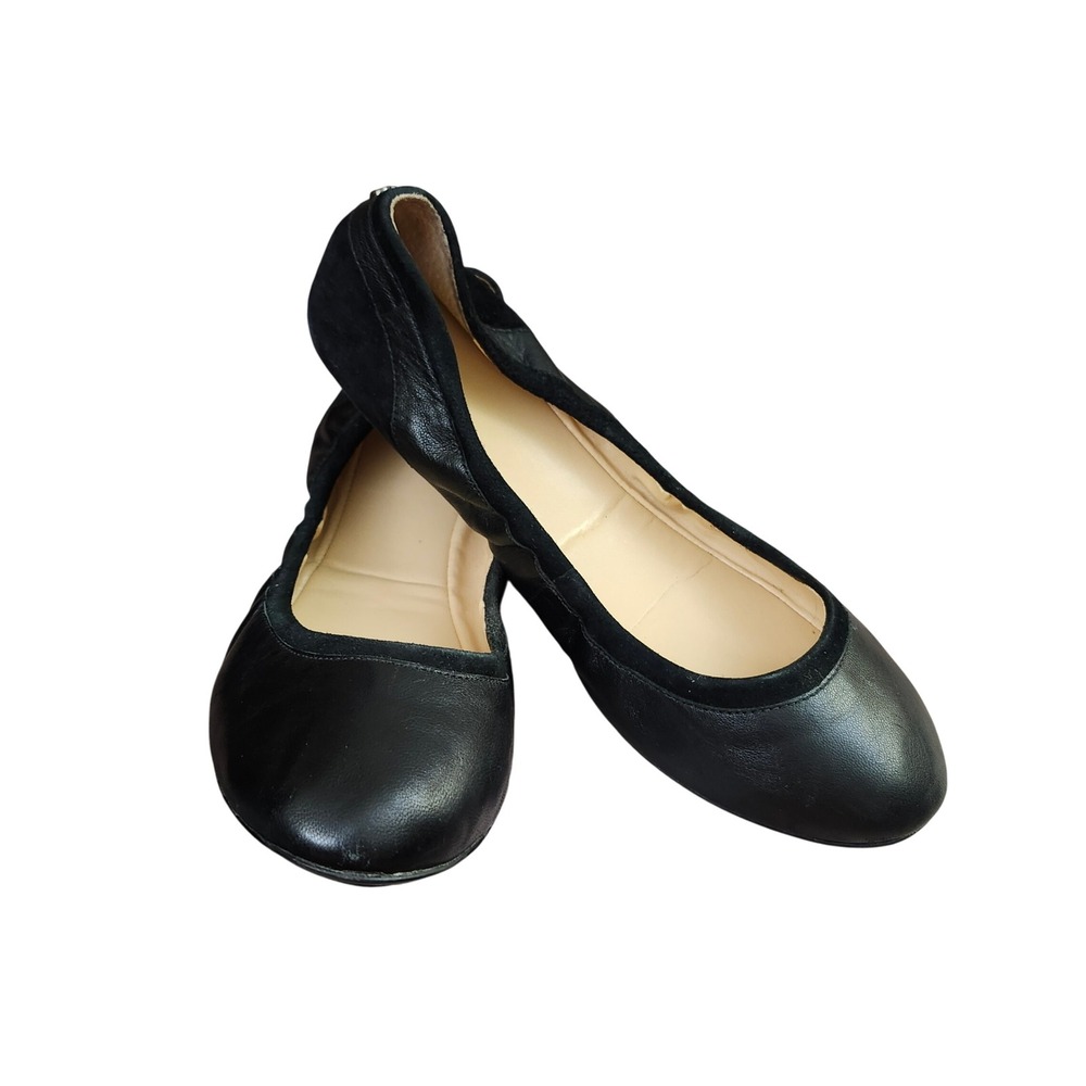 Cole Haan Grand OS Ballet Flats Black Leather Suede Comfort Shoes Womens Size 7B